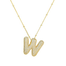 Load image into Gallery viewer, Initial Bubble 18K Gold Necklace