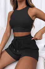 Load image into Gallery viewer, Solid Color Vest Casual Short Set For Women: Beige
