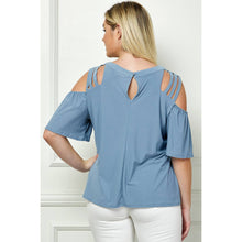 Load image into Gallery viewer, PLUS SIZE CAGE COLD SHOULDER TOP pink