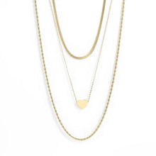 Load image into Gallery viewer, 18K Gold Heart Layered Necklace Set