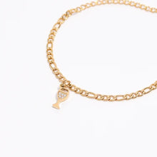Load image into Gallery viewer, 18K Gold Stainless Steel CZ Wine Glass Charm