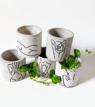 Load image into Gallery viewer, Seconds Sale Handrawn Concrete Planters