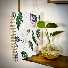 Load image into Gallery viewer, Spiral Lined Notebook - House Plants White
