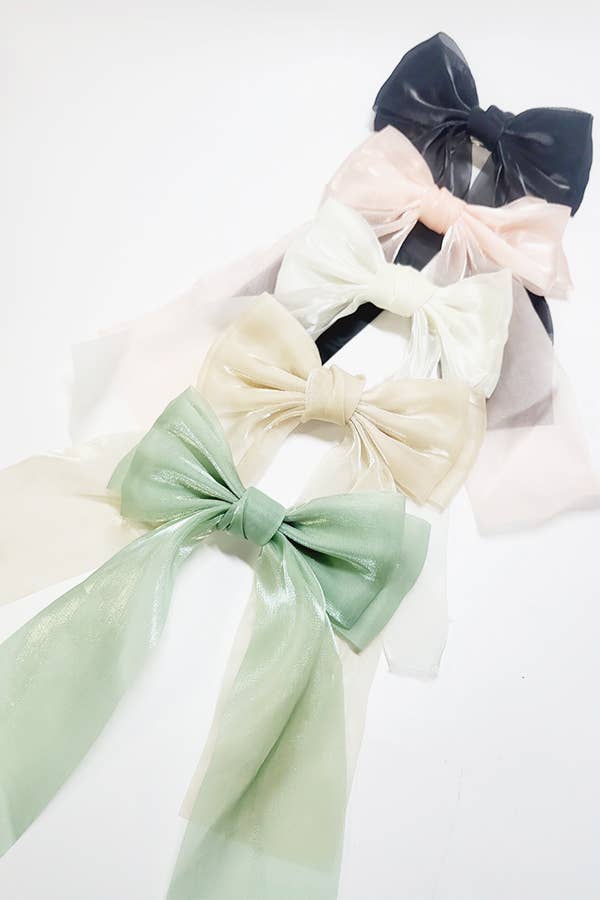 Spring Tone Barrette Hair Bow Clip