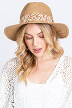 Load image into Gallery viewer, Multi Color Strawband Straw Hat: Beige
