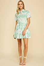 Load image into Gallery viewer, PRINT BUTTON DOWN MINI DRESS

