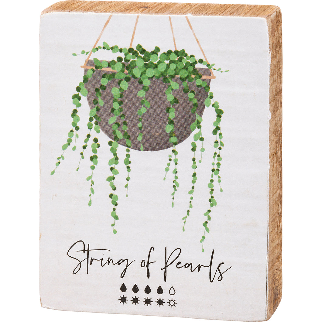 String Of Pearls Block Sign