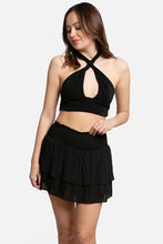 Load image into Gallery viewer, Solid Ruffle Tiered Mini Skort: Green / LXL
