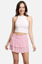 Load image into Gallery viewer, Solid Ruffle Tiered Mini Skort: Green / LXL

