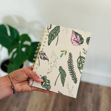 Load image into Gallery viewer, Spiral Lined Notebook - House Plants White
