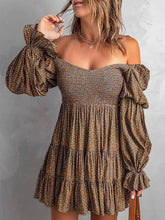Load image into Gallery viewer, Sexy Waistband A-line Dress Off Shoulder Dress: Beige
