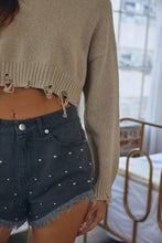 Load image into Gallery viewer, DISTRESSED KNIT TOP: GREY
