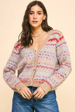 Load image into Gallery viewer, STRIPE PATTERN SWEATER CARDIGAN
