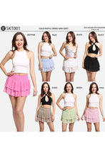 Load image into Gallery viewer, Solid Ruffle Tiered Mini Skort: Green / LXL

