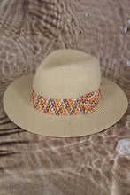 Load image into Gallery viewer, Multi Color Strawband Straw Hat: Beige
