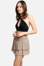 Load image into Gallery viewer, Solid Ruffle Tiered Mini Skort: Green / LXL

