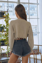 Load image into Gallery viewer, DISTRESSED KNIT TOP: GREY
