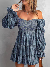Load image into Gallery viewer, Sexy Waistband A-line Dress Off Shoulder Dress: Beige
