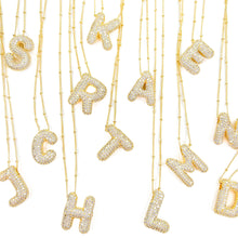 Load image into Gallery viewer, Initial Bubble 18K Gold Necklace
