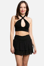 Load image into Gallery viewer, Solid Ruffle Tiered Mini Skort: Green / LXL
