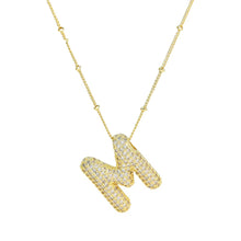 Load image into Gallery viewer, Initial Bubble 18K Gold Necklace
