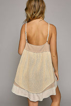 Load image into Gallery viewer, V-neck sleeveless adjustable strap cut sew solid knit dress: NATURAL
