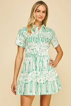 Load image into Gallery viewer, PRINT BUTTON DOWN MINI DRESS
