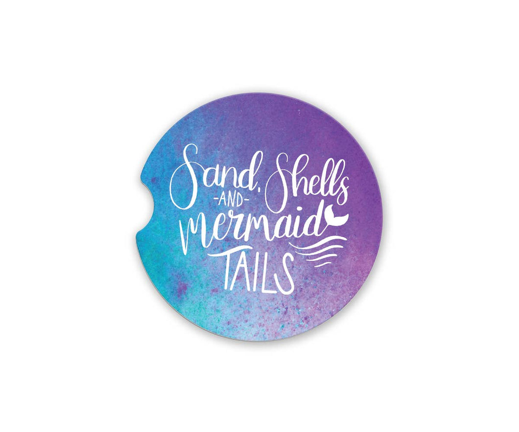 Sand Shells Mermaid Tails Car Coaster