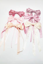 Load image into Gallery viewer, Pink Tone Satin Long Ribbon Hair Bow
