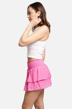 Load image into Gallery viewer, Solid Ruffle Tiered Mini Skort: Pink / LXL
