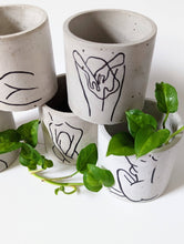 Load image into Gallery viewer, Seconds Sale Handrawn Concrete Planters
