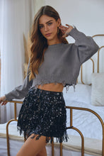 Load image into Gallery viewer, DISTRESSED KNIT TOP: GREY
