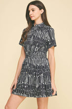 Load image into Gallery viewer, PRINT BUTTON DOWN MINI DRESS

