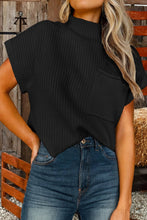 Load image into Gallery viewer, Fall Patch Pocket Rib Knit Short Sleeve Sweater*S-2XL
