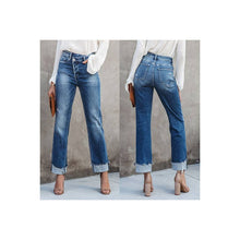 Load image into Gallery viewer, Urban Casual Washed out Straight Denim : BLUE
