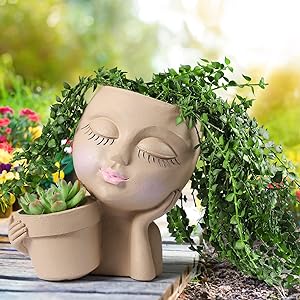 Face Planter Pot - Double Flower Pots