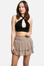 Load image into Gallery viewer, Solid Ruffle Tiered Mini Skort: Green / LXL
