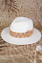 Load image into Gallery viewer, Multi Color Strawband Straw Hat: Beige
