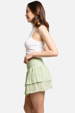 Load image into Gallery viewer, Solid Ruffle Tiered Mini Skort: Green / SM

