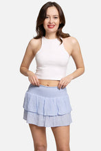 Load image into Gallery viewer, Solid Ruffle Tiered Mini Skort: Green / LXL
