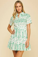 Load image into Gallery viewer, PRINT BUTTON DOWN MINI DRESS
