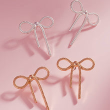 Load image into Gallery viewer, Bow Ribbon Knob Metal Stud Post Earrings: ONE SIZE / GD
