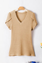 Load image into Gallery viewer, Klein Waffle Knit V-Neck Top White / S
