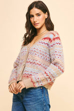 Load image into Gallery viewer, STRIPE PATTERN SWEATER CARDIGAN
