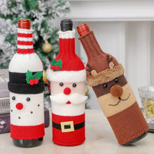 Load image into Gallery viewer, Christmas Home Decor Cartoon Knitting Wine Cover Holder
