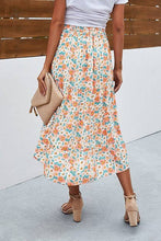 Load image into Gallery viewer, Floral Ruffle Swing Midi Skirt: 100%VISCOSE

