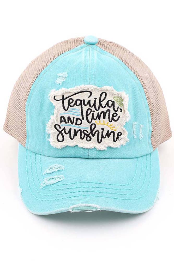 C.C Tequila Lime and Sunshine Patch Pony Cap: Mint
