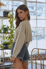 Load image into Gallery viewer, DISTRESSED KNIT TOP: GREY
