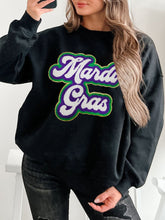 Load image into Gallery viewer, MARDI GRAS Round Neck Drop Shoulder Sweatshirt
