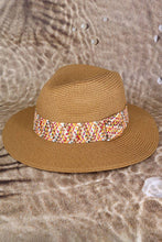Load image into Gallery viewer, Multi Color Strawband Straw Hat: Beige
